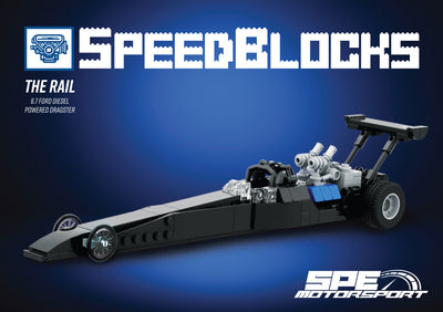 dragster brick toy rail car